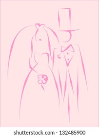 pink wedding icon - vector