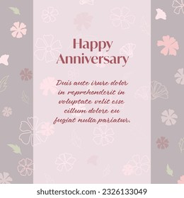 Pink Wedding Invitation, save the date, thank you, rsvp card Design template. Vector. winter flower, olive leaves, Wax flower, Anemone. Vector illustration invitation card concept.
