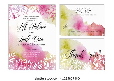 Rose Gold Wedding Invitation Cards Template Stock Vector (Royalty Free ...