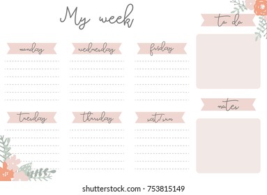 weekly planner images stock photos vectors shutterstock