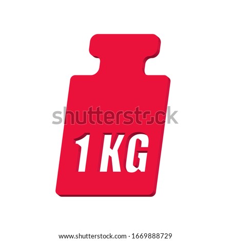 Pink weights 1 kg on a white background 3d, vector