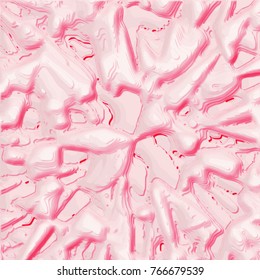 pink and white abstract 3D structure pattern with irregular shaped areas and shaded lines, vector illustration