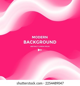 Fondo abstracto rosa y blanco con ondas fluidas. Afiche moderno con forma ondulada. Tapa de diseño de duotones.