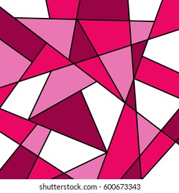 pink white abstract geometric vector background, stained glass