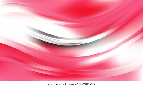 Pink and White Abstract Wave Background Vector