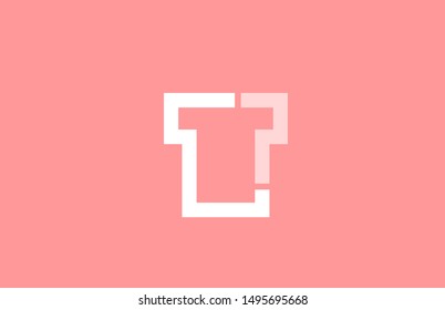 pink white alphabet letter t for logo icon design. Suitable as a logotype for a company or business