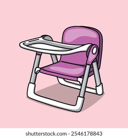 Pink and white baby dining chair