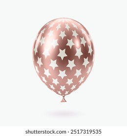 Pink White balloon. Luxury realistic balloons. 3D glossy star pattern. Christmas party, black Friday, birthday and anniversary decoration. Vector illustration eps 10.