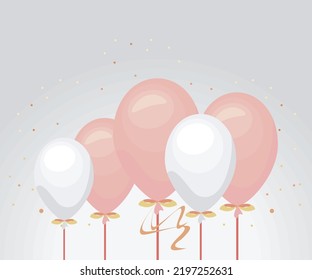 pink and white balloons helium decoration
