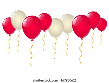 Pink and white balloons isolated
