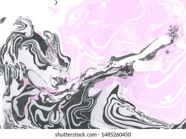Pink, white and black marble texture. Decorative vector acrylic background. Ink marble texture. Abstract painting. Beautiful abstract backdrop. Marble paper texture. 