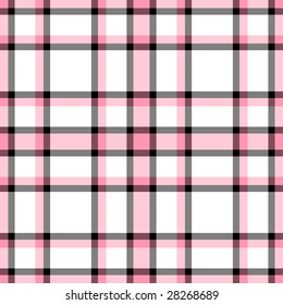 Pink, white and black plaid pattern