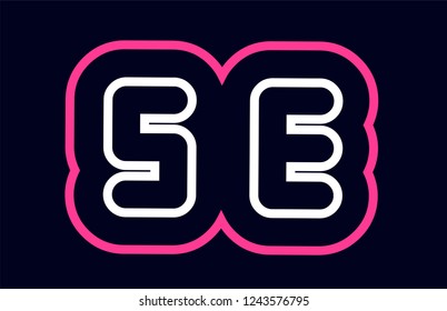 pink white blue alphabet combination letter se s e logo design suitable for a company or business