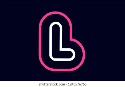 pink white blue alphabet letter l logo design suitable for a company or business