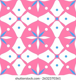 Patrón sin costuras de Vector de lujo rosa, blanco y azul. Ornamento, tradicional, étnico, árabe, turco, motivos indios. Ideal para tela y textiles, Fondo de pantalla, diseño de embalaje o cualquier idea deseada.