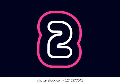 pink white blue number 2 logo design suitable for a company or business