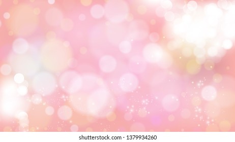 Pink and White Bokeh Lights Background Vector