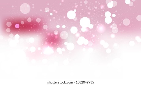 Pink and White Bokeh Lights Background Vector