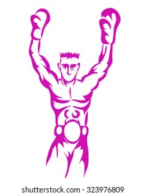Pink and white boxing champion