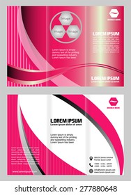 Pink and white brochure tri fold template
