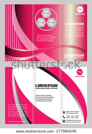 Pink and white brochure tri fold template
