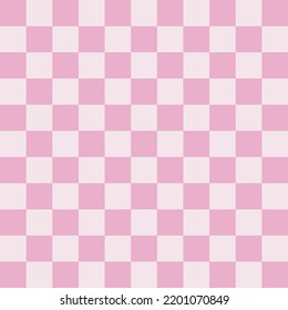 Pink and white checkered background. Vector illustration of a chess pattern.