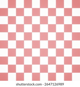 Padrões quadriculados rosa e branco combinados com pequenos padrões únicos listras, para papel de parede, tecido, papel de embrulho e toalhas de mesa.