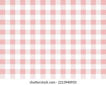 The pink and white checkered tablecloth, decorative cotton napkin vector.