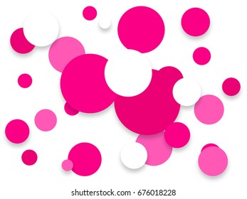 Pink and white circle shape abstract background.