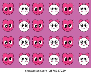 pink and white color cartoon pattern with violet background