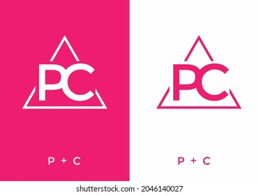 Color blanco rosado del diseño de la letra inicial del PC