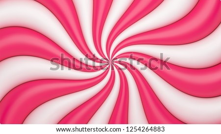 Pink white cream candy vector swirl. Candy color 3d sunburst background for summer poster, banner, christmas greeting or invitation card. Sweet rotating. Vector illustration