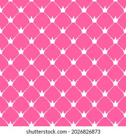 Pink and white crowns pattern background. Seamless pattern background. For wallpaper, pattern web page, surface textures, wrapping paper. Vector background.