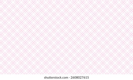 Pink and white diagonal background. Plaid checkered seamless pattern.