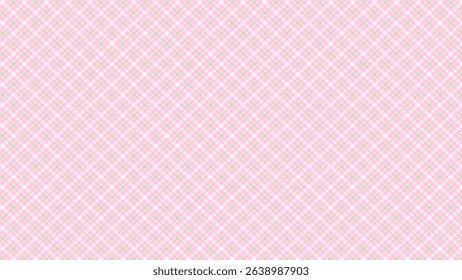 Pink and white diagonal plaid checkered background