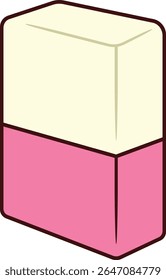 Borracha rosa e branca na ilustração de estilo plano