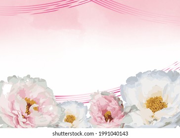 Pink and white floral background.