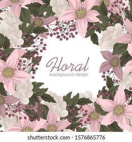 Pink and white floral border