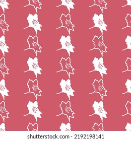 Pink White Floral Petal Abstract Vertical Silhouette Vector Seamless Pattern can be use for background and apparel design