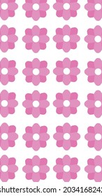 pink and white flower icon vector decoration cartoon pattern background