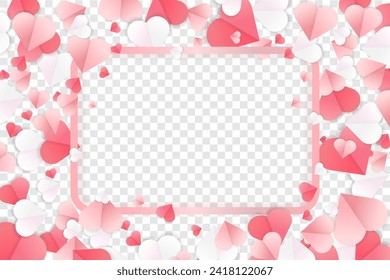 Pink and White Flying Hearts: Romantic Paper Cut Decorations for Valentine's Day