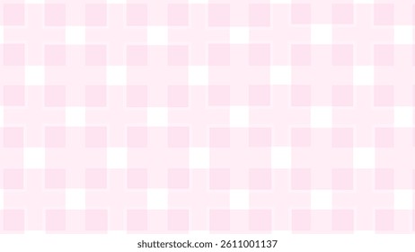 Pink and white geometric seamless pattern with squares. Plaid checkered background.