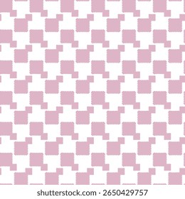 Motif géométrique harmonieux rose et blanc avec des motifs carrés