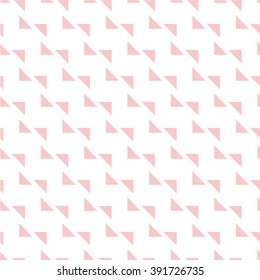 Pink and white geometric seamless pattern with triangle, abstract background, vector.