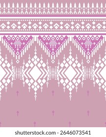 Pink White Geometry Navajo Native American Traditional Ethnic Textile Pattern