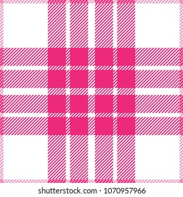 Pink And White Girlish Tartan Plaid Pattern