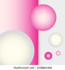 Pink & White Glowing Orbs Gradient Background Vector 