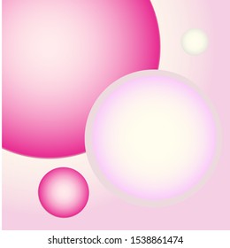 Pink & White Glowing Orbs Gradient Background Vector 