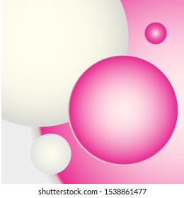 Pink & White Glowing Orbs Gradient Background Vector 