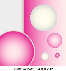 Pink & White Glowing Orbs Gradient Background Vector 